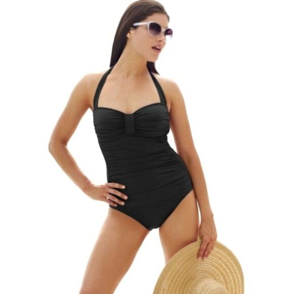Tommy Bahama Ruched Halter One-Piece size 4 - Picture 2 of 8